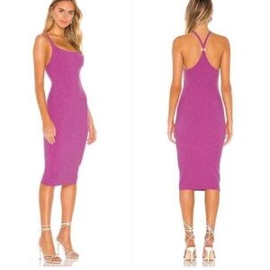 Lovers and Friends Lydia Midi Dress in Punch Purple M Vacation Resort